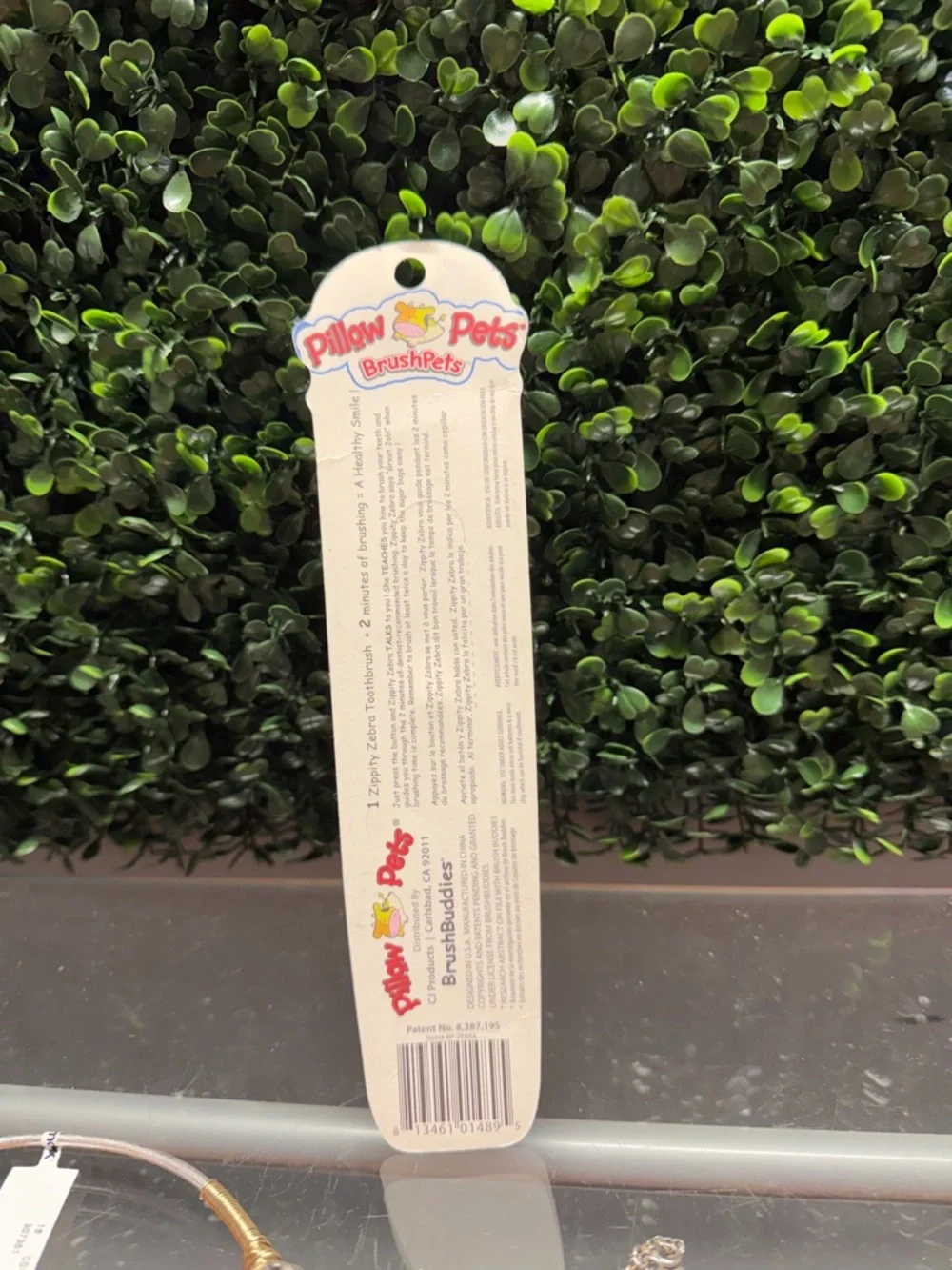Pillow Pets BrushPets Zebra Kids Toothbrush - Pink & White